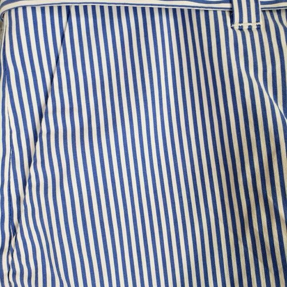 Talbots Crop Pants Womens Size 14 P Petite Seersucker Blue White Stripe Cotton - Picture 5 of 9